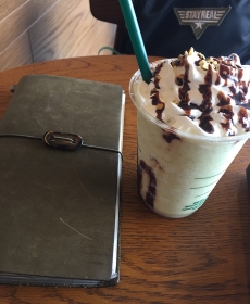 A cup of Frappuccino, a beautiful afternoon.