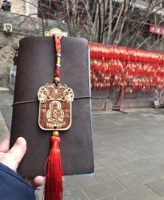 Chinese New Year blessing in an ancient temple in Beijing