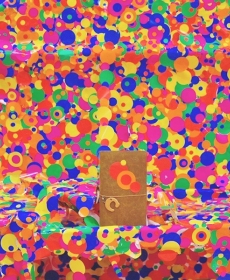 TN is in Yayoi Kusama&#039;s The obliteration room at QAGoma