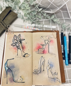 Drawing high heels