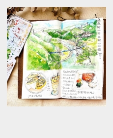 Sketch the mountains.
