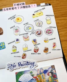 a variety of dessert in the dinner buffet